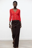RIBBED KNIT CARDIGAN