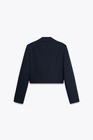 CROPPED BLAZER WITH SHOULDER PADS