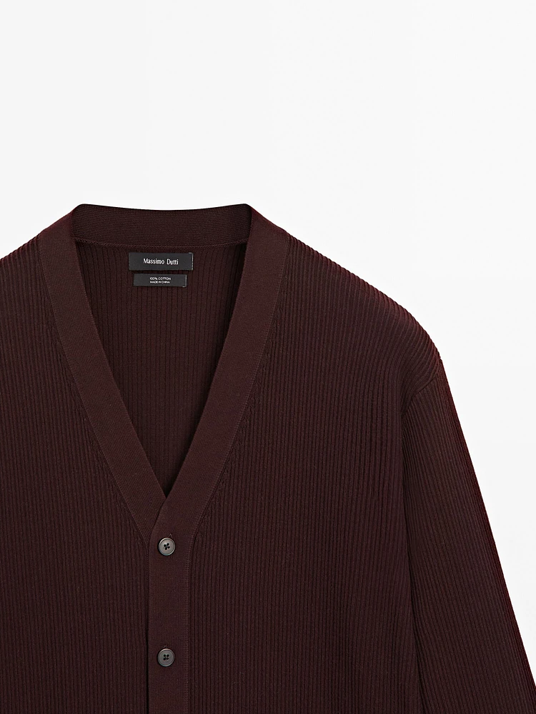 Cardigan texturé 100 % coton
