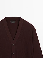 Cardigan texturé 100 % coton
