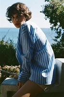CHEMISE OVERSIZE TOP EN POPELINE À RAYURES