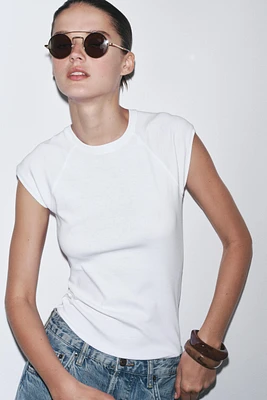 T-SHIRT EN COTON DÉLAVÉ