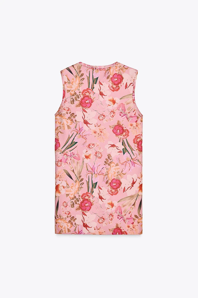 FLORAL PRINT KNIT DRESS