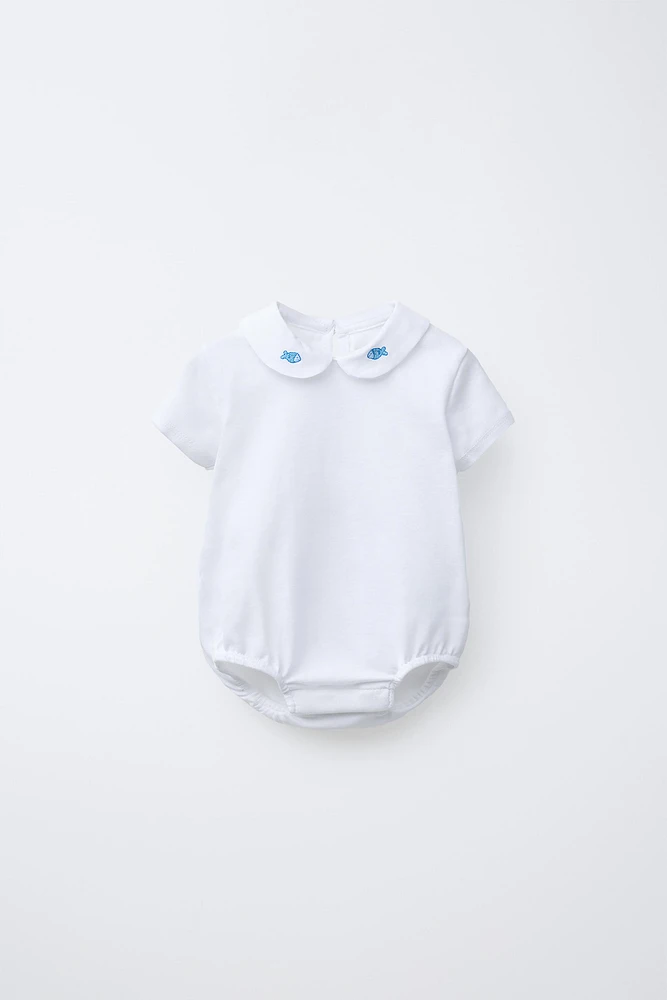 FISH EMBROIDERED BODYSUIT