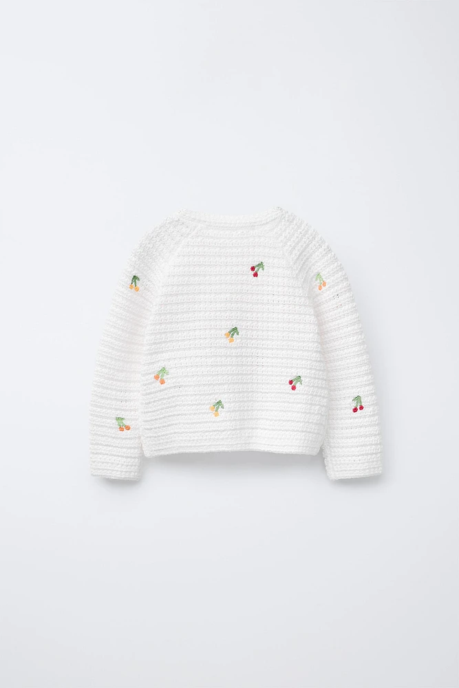 CHERRY KNIT CARDIGAN