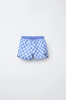 6-14 YEARS/CHECKERBOARD SWIM SHORTS