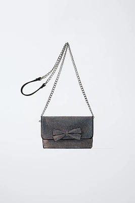 RHINESTONE CROSSBODY BAG WITH BOW