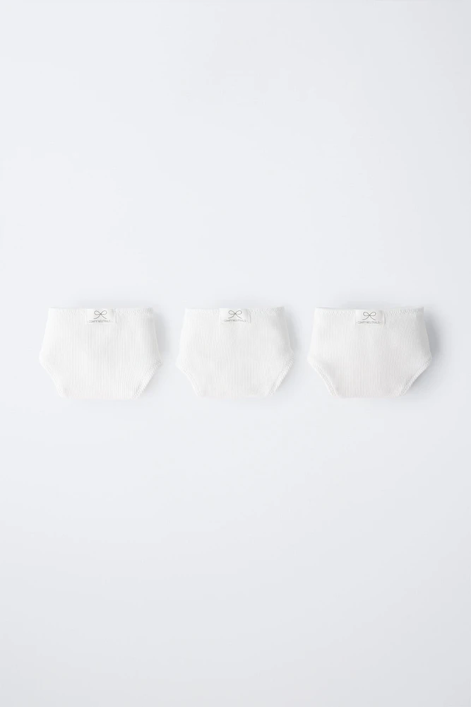 AGES 2-6/ THREE-PACK OF RIBBED BRIEFS WITH LABEL