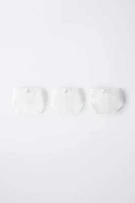 AGES 2-6/ THREE-PACK OF RIBBED BRIEFS WITH LABEL