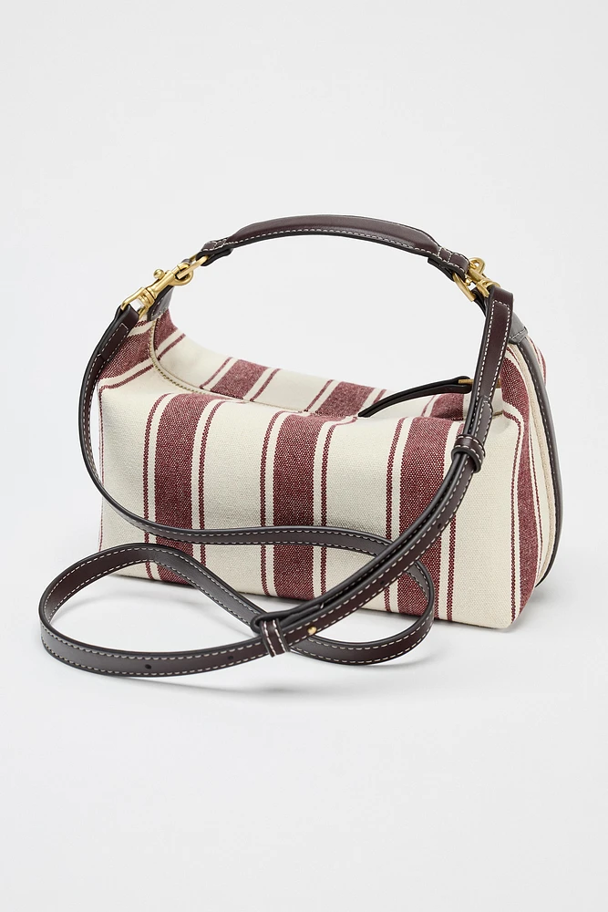 STRIPED FABRIC CITY BAG