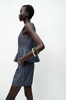 GILET PEPLUM EN LIN