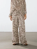 Pantalon droit imprimé animal
