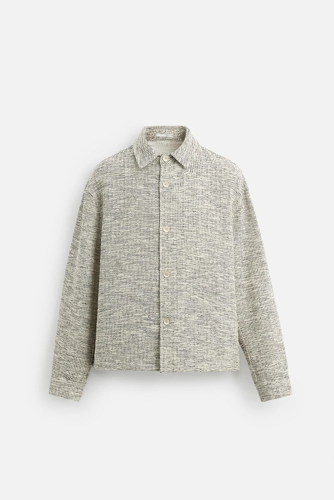 STRUCTURED CONTRAST OVERSHIRT
