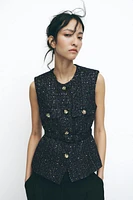 STRUCTURED BELTED VEST