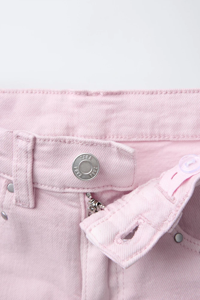 STUDDED DENIM BERMUDA SHORTS