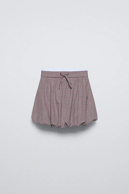 CHECKERED BALLOON SKIRT