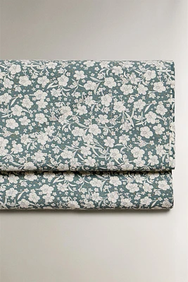 DRAP DE DESSUS ENFANT FLEURS TROPICALES