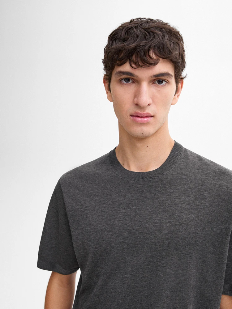 T-shirt en maille de coton mélangé