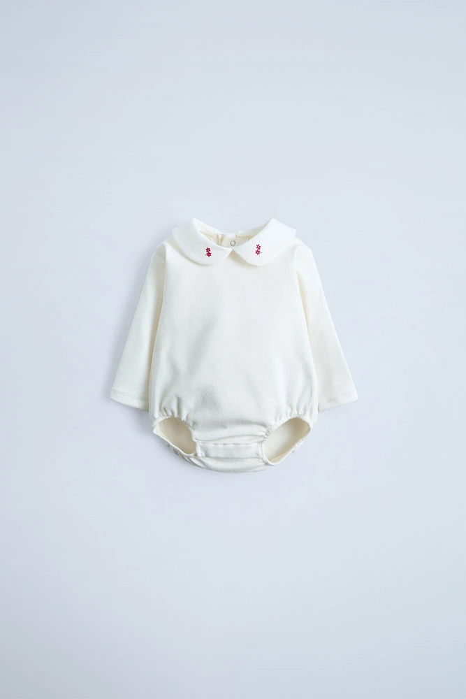 BODY COL CLAUDINE BRODÉ FLEURS