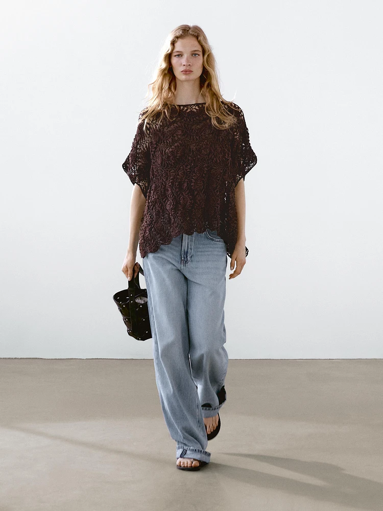 Cutwork crochet cape