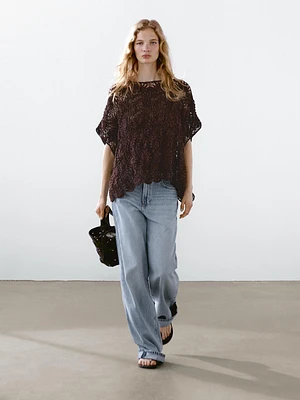 Cutwork crochet cape