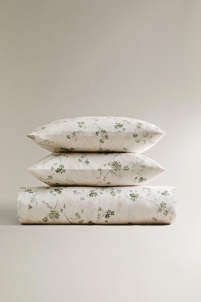 HOUSSE DE COUETTE SATIN IMPRIMÉ FLEUR