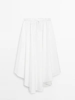 Flowing asymmetric midi skirt