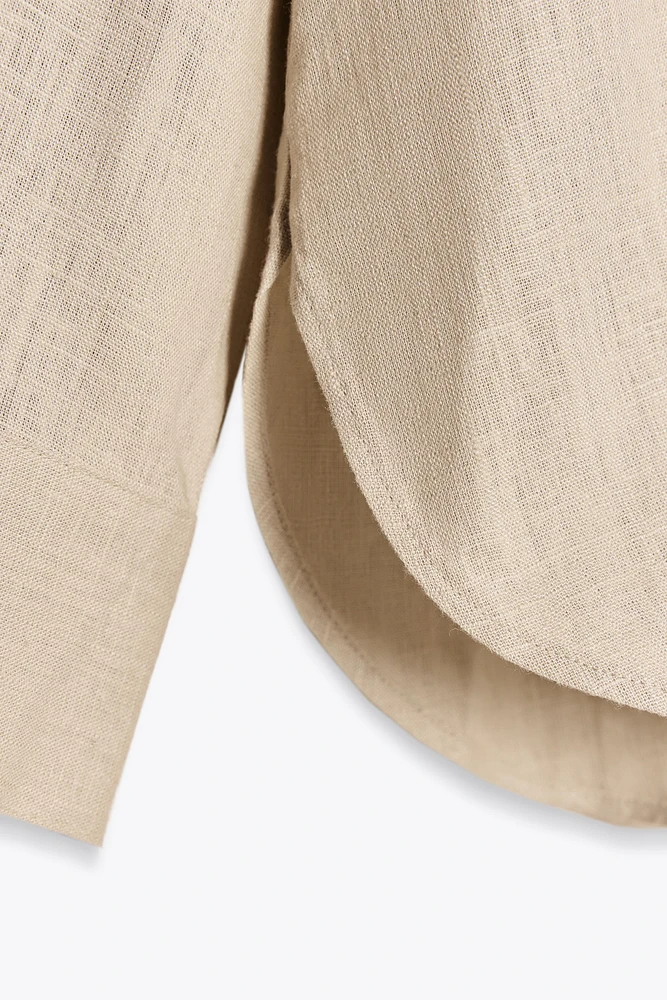 OVERSIZED LINEN BLEND SHIRT