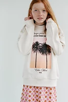 PALM TREE PRINT SWEATSHIRT