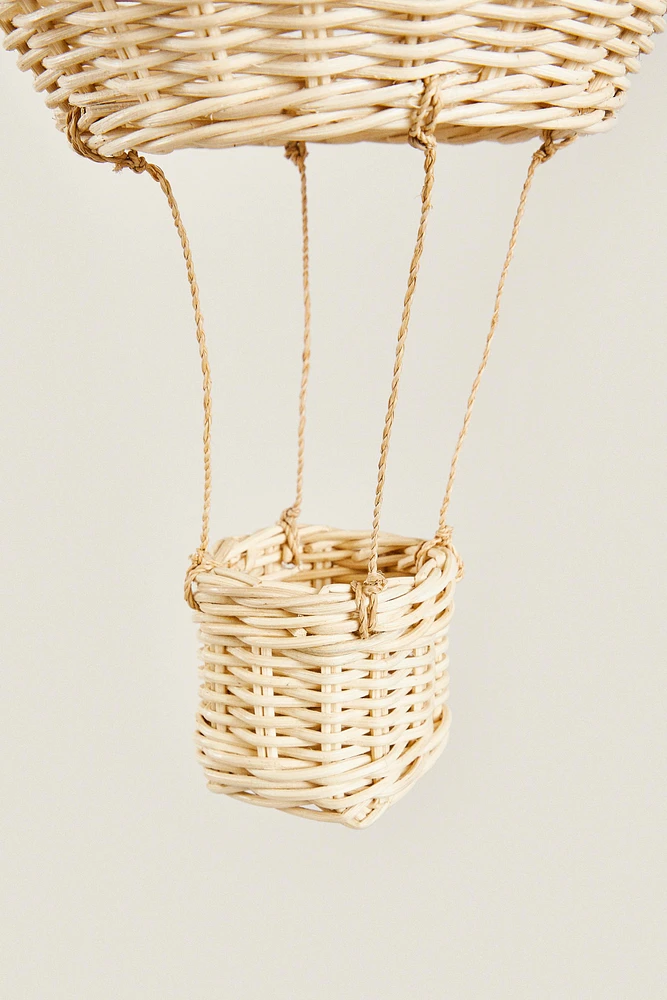 ABAT-JOUR PLAFONNIER ENFANT MONTGOLFIÈRE ROTIN