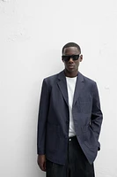 STRUCTURED HERRINGBONE OVERSHIRT
