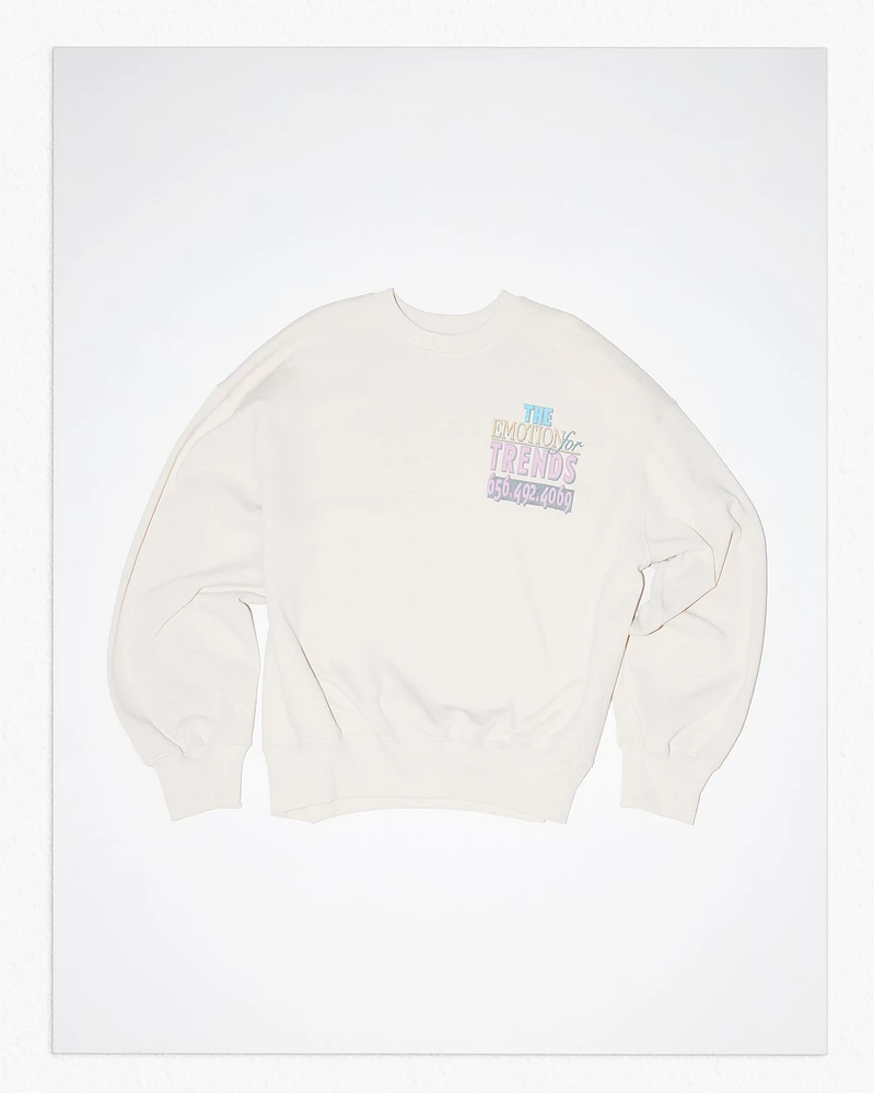 WASHED EFFECT SWEATSHIRT WITH TEXT