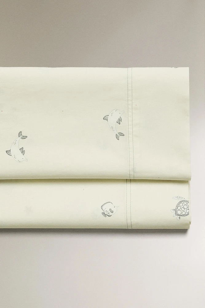 DRAP DE DESSUS ENFANT IMPRIMÉ MARIN