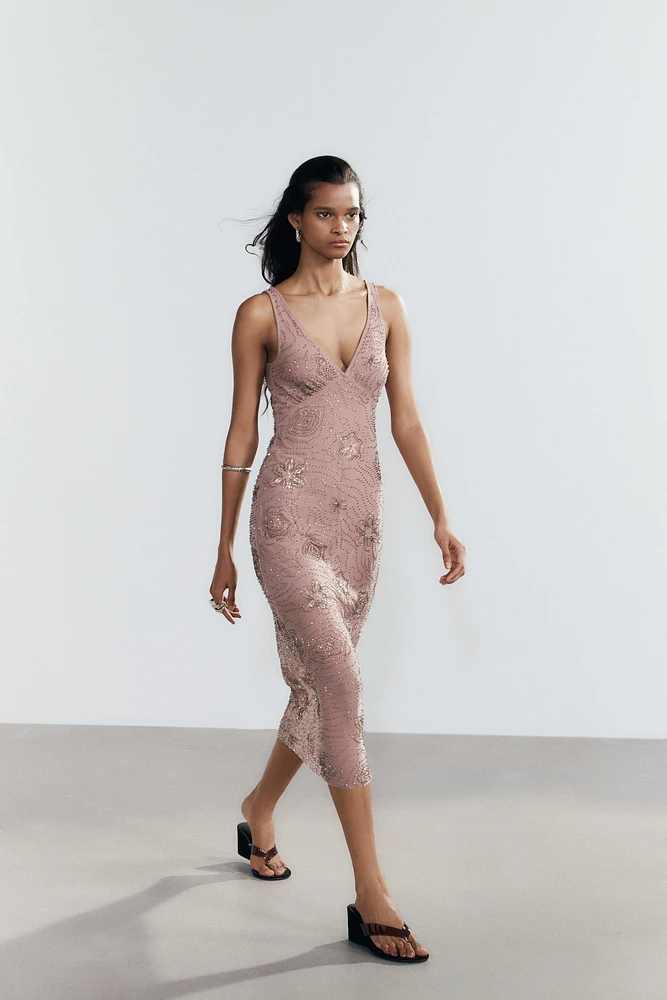 BEADED MIDI DRESS