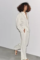 PANTALON 100 % LIN AVEC ENTRE-DEUX ZW COLLECTION