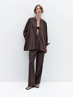 Flowing pinstripe kimono