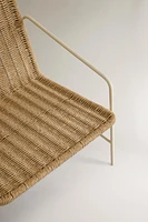 WOVEN OUTDOOR CHAIR WITH METAL FRAME