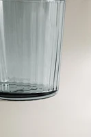 RAISED DESIGN GLASS TUMBLER