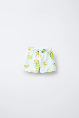 2-6 YEARS/ REGULAR LEMON PRINT SWIM SHORTS