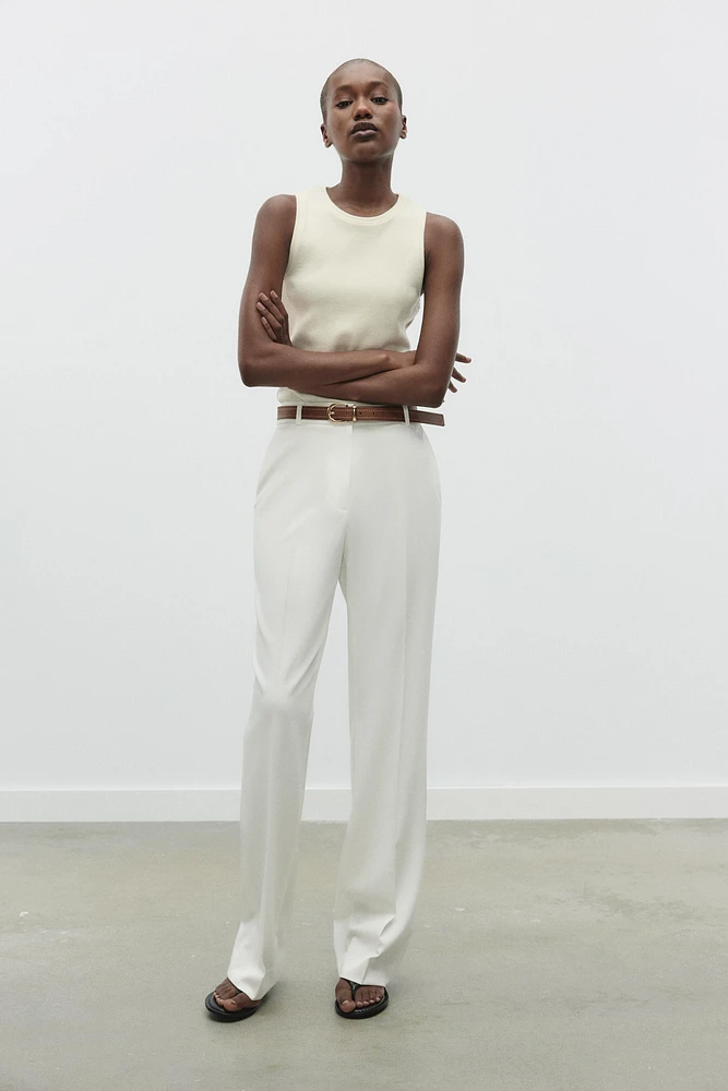 PANTALON DROIT AVEC CEINTURE