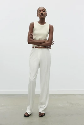 BELTED STRAIGHT LEG PANTS