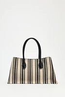STRIPED CANVAS SHOPPER