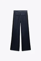 SATIN PINSTRIPE PANTS