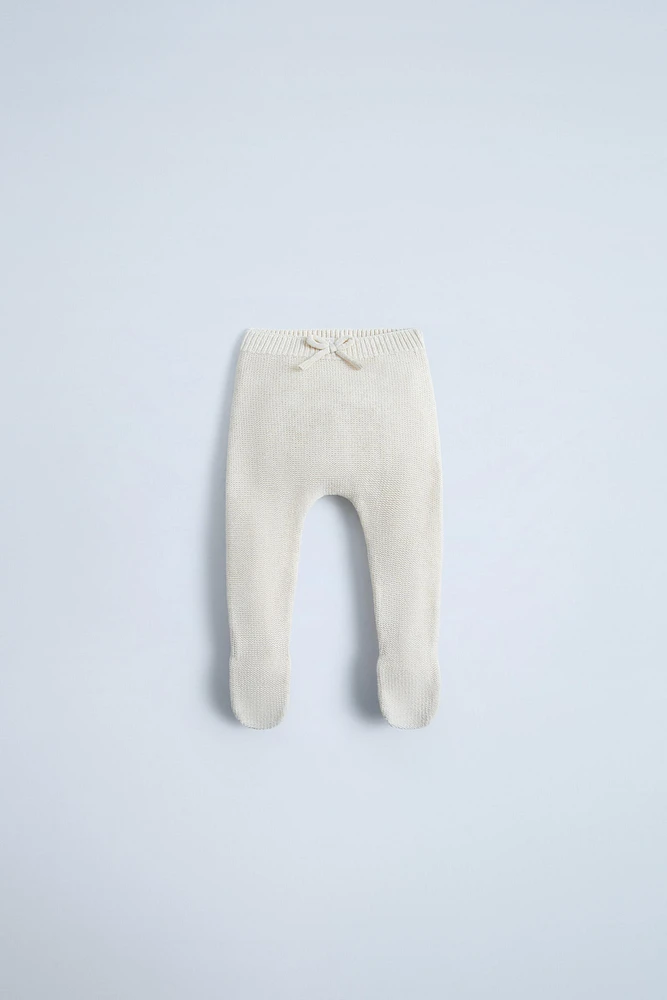 BOW FOOTED KNIT LEGGINGS