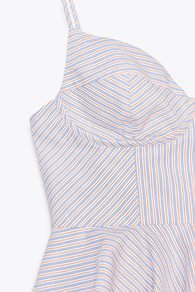VOLUMINOUS STRIPED POPLIN TOP