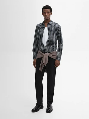 Chemise à carreaux regular fit 100 % coton