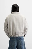 DENIM JACKET WITH CONTRASTING COLLAR