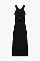 STRETCH CONTOURING BUCKLE DRESS