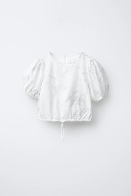 METALLIC FLORAL THREAD TOP