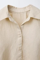 LINEN GATHERED SHIRT